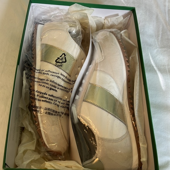 J Crew Metallic/Suede/ivory Sneakers New in Box size 11 - Picture 6 of 9